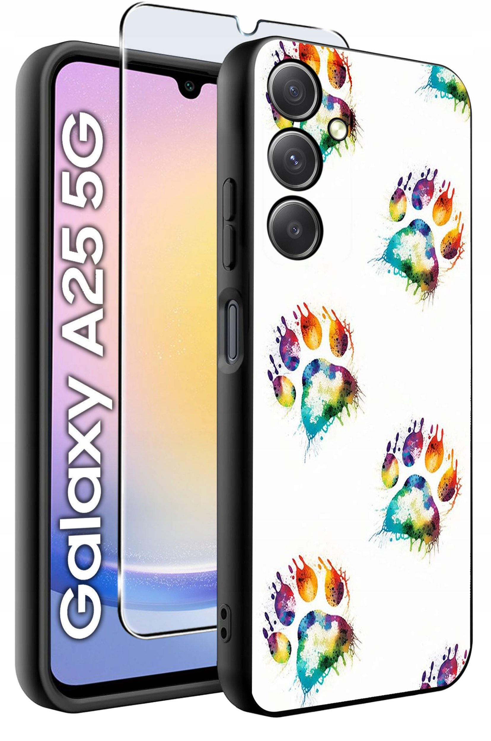 ETUI do Samsung A25 5G WZORY | SILIKONOWE MATT CASE + SZKŁO HARTOWANE 9H