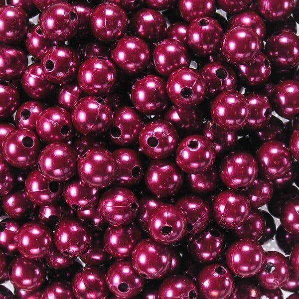 kufer-pasmanteria.pl Koraliki perłowe 10 mm (10szt) Bordo