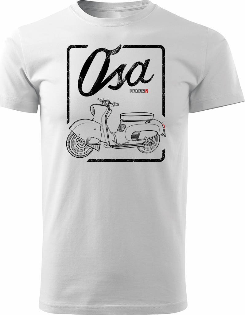 Topslang Koszulka motocyklowa z motocyklem dla motocyklisty ze skuterem skuter WFM Osa męska biała S