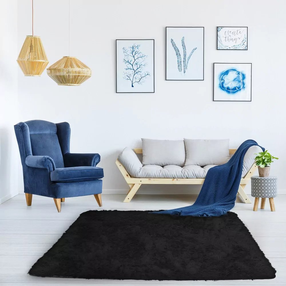 Strado Dywan Shaggy Strado 60x90 BlackSky (Czarny)