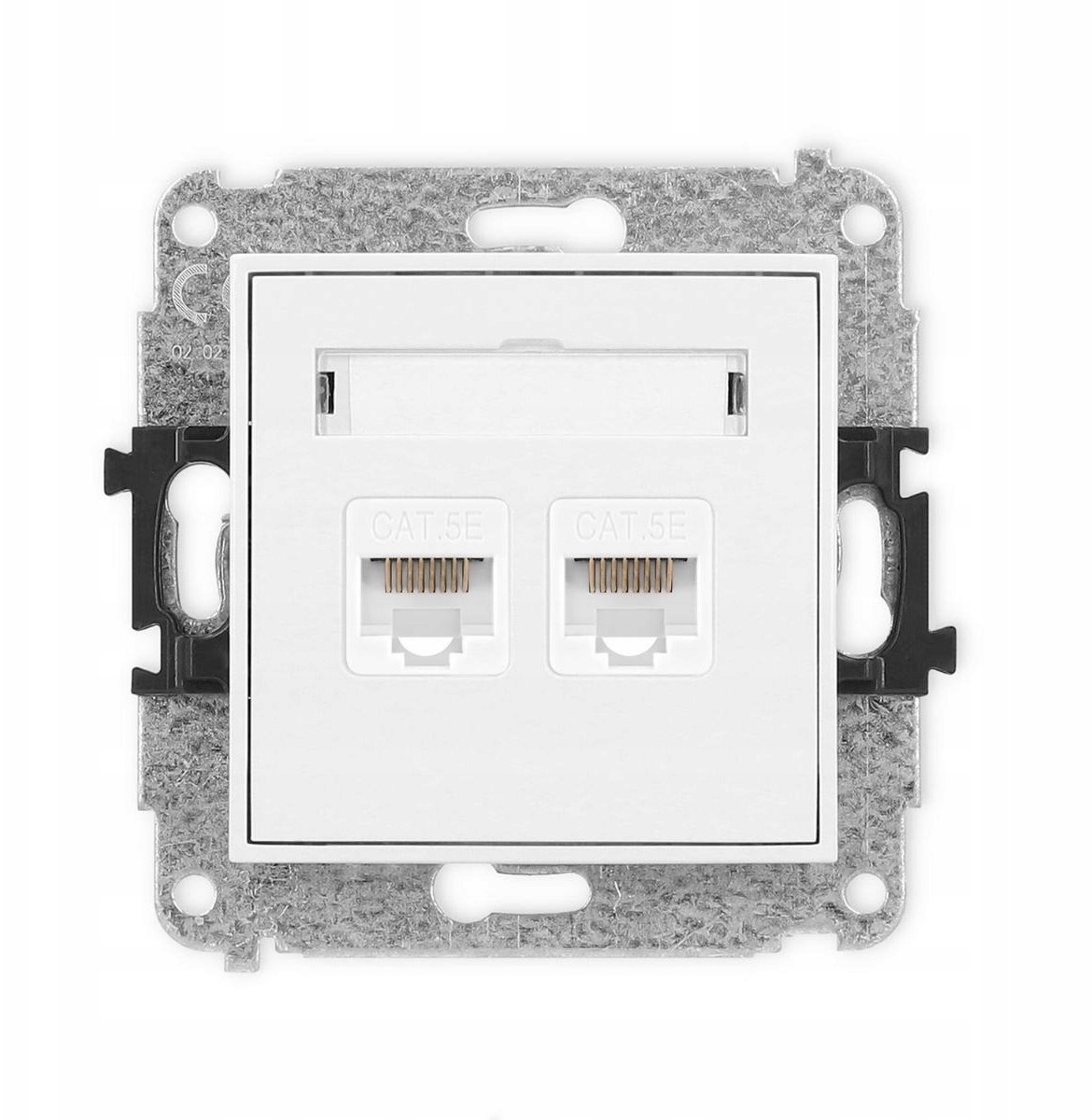 Karlik ICON Mechanizm gniazda komputerowego podwójny 2xRJ45, kat. 5e, 8-stykowy biały IGK-2