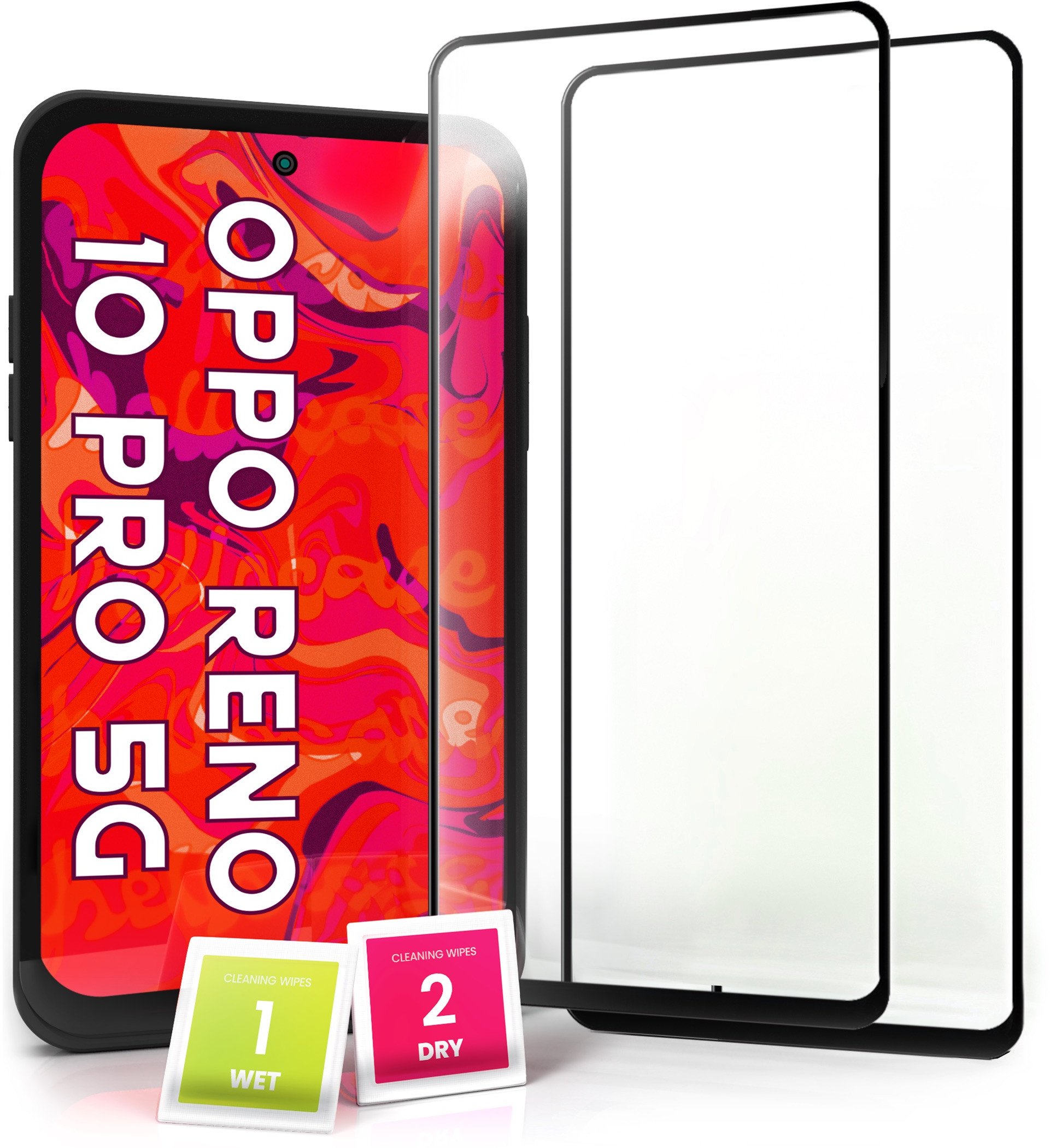 2-Pak Szkło Hartowane do Oppo Reno 10 Pro 5G (Pełne, Curved, Zakrzywione)