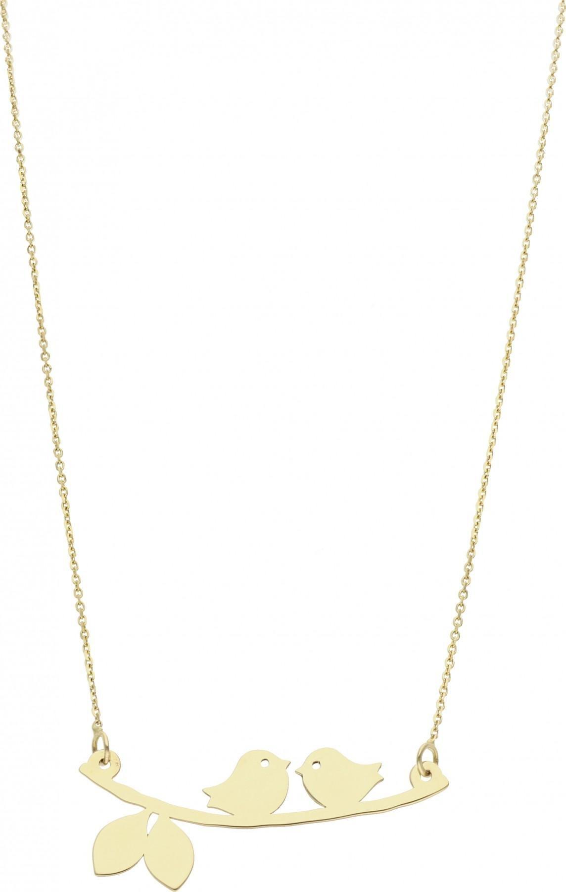 Rosanto Złoty naszyjnik celebrytka z ptaszkami 45 cm 585 14k