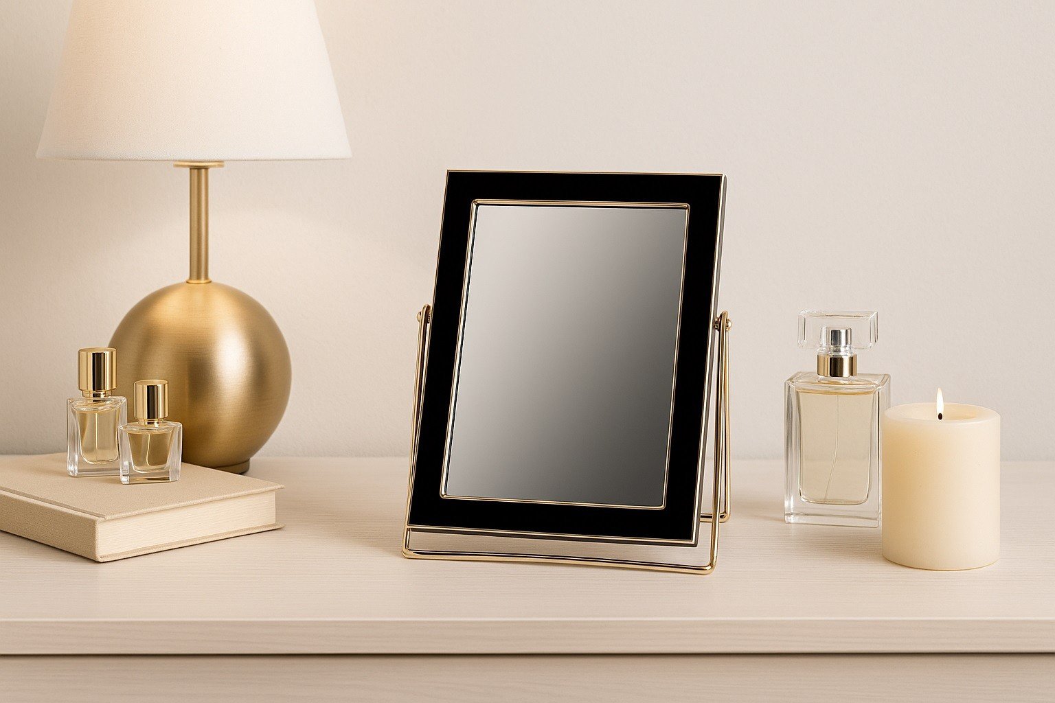 Lusterko 16,5x22 cm złoto - czarne 9950