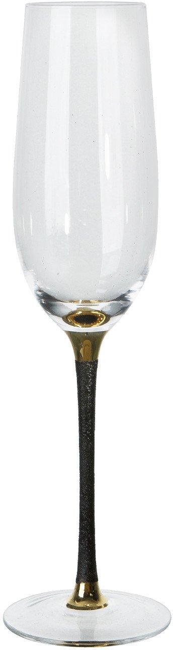 Kieliszek do szampana 250 ml z czarną nóżką TG0589