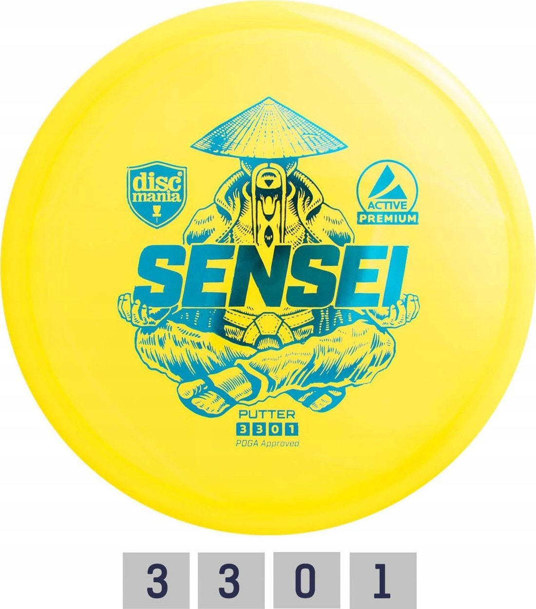 Discmania Diskgolfo diskas Putter SENSEI Active Premium Geltona