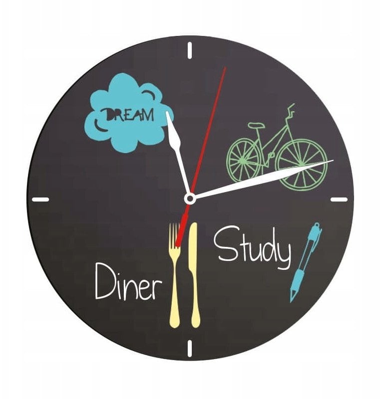 Securit ® silhuet Zegar tablicowy czarny