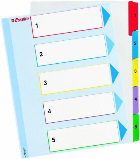 Esselte Przekładki plastikowe A5- 5 kart