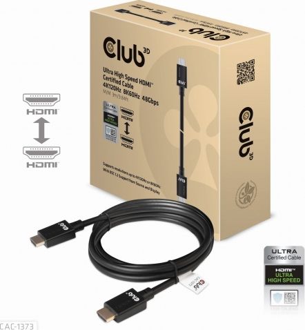 Kabel Club 3D Kabel Club3D CAC-1373 Ultra High Speed HDMI Certified Cable 4KK 120Hz, 8K60Hz 48Gbps M/M 3 m (CAC-1373)