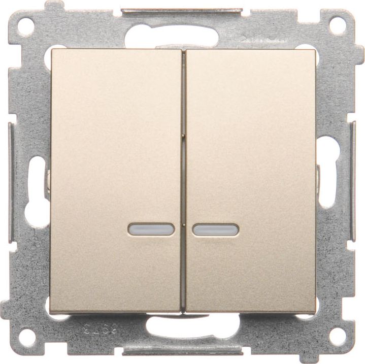 Kontakt-Simon Łącznik świecznikowy z podświetleniem złoty mat - DW5BL.01/44