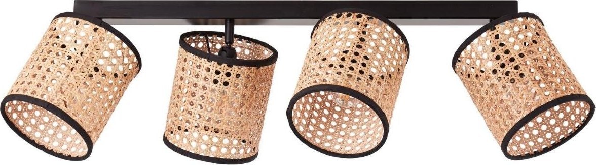 Lampa sufitowa Brilliant Sufitowa lampa na listwie Wiley 99487/06 Brilliant rattanowa czarna beż