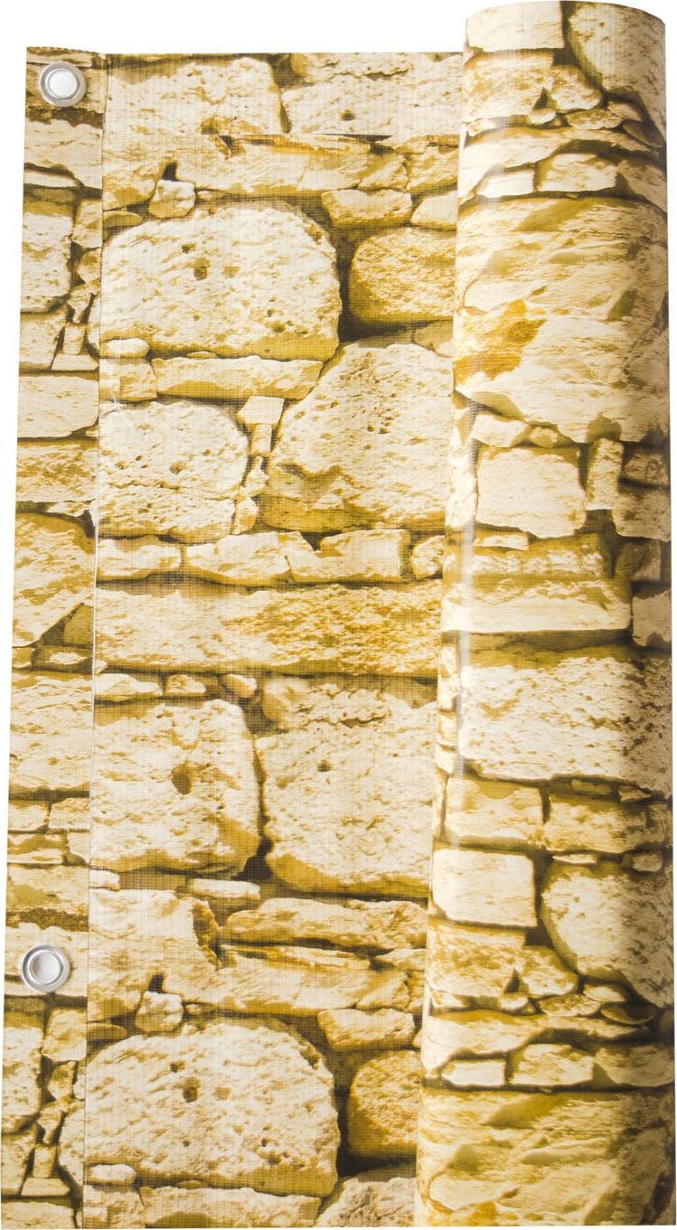 Tajemniczy ogród Mata osłona balkonowa kamień jasny PVC 0,9x5m