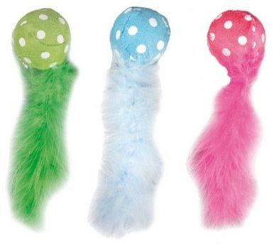 Flamingo Piłeczka z piórkiem kolor mix