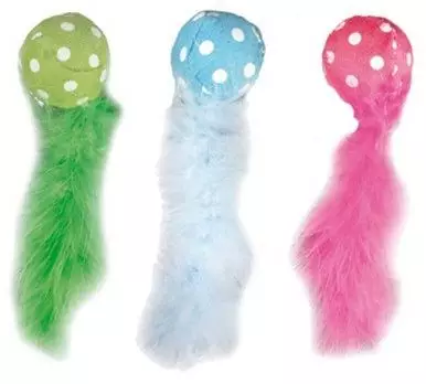 Flamingo Piłeczka z piórkiem kolor mix