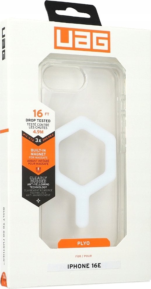 UAG Plyo Magsafe - obudowa ochronna do iPhone 16e (2025) kompatybilna z MagSafe (ice/white)