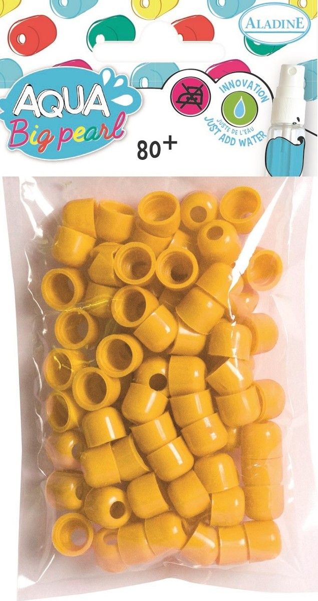 Aladine Koraliki Aqua Big pearl 80 szt. Żółte