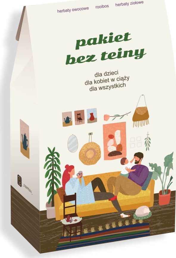 Cup&You Pakiet bez teiny. Zestaw herbat dla każdego - 14 saszetek 14x 5/8g z herbatą różnego rodzaju i smaku, bez teiny i bez kofeiny, prezent upomine