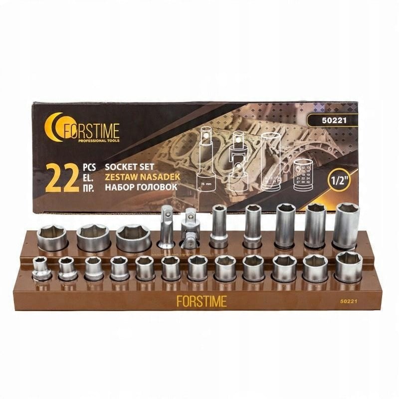 Zestaw nasadek 1/2" 22el. (6-kątnych)