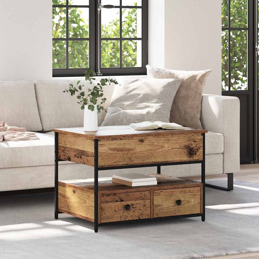 vidaXL Stół kawowy Stare drewno 70x50x50cm Drewno inżynieryjne