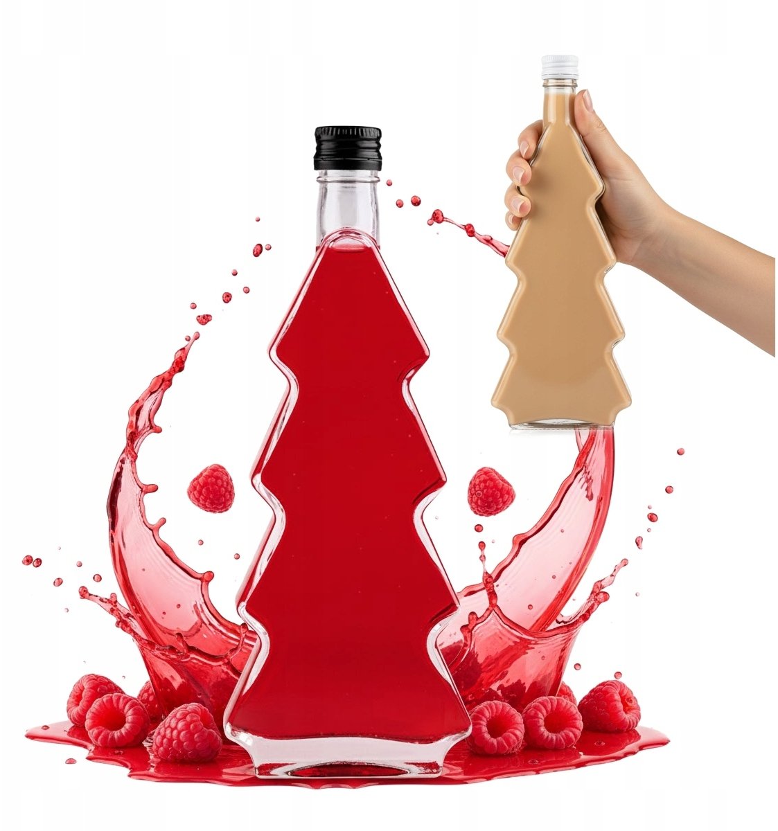 Bimberek Butelka świąteczna CHOINKA 500ml na likier nalewki BUTELKI SZKLANE