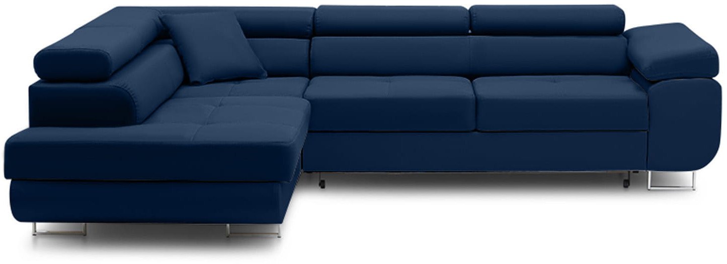 Duży narożnik, lewy, Bellezza, velvet, 270x206x87 cm, granatowy | TYLETEGOTU