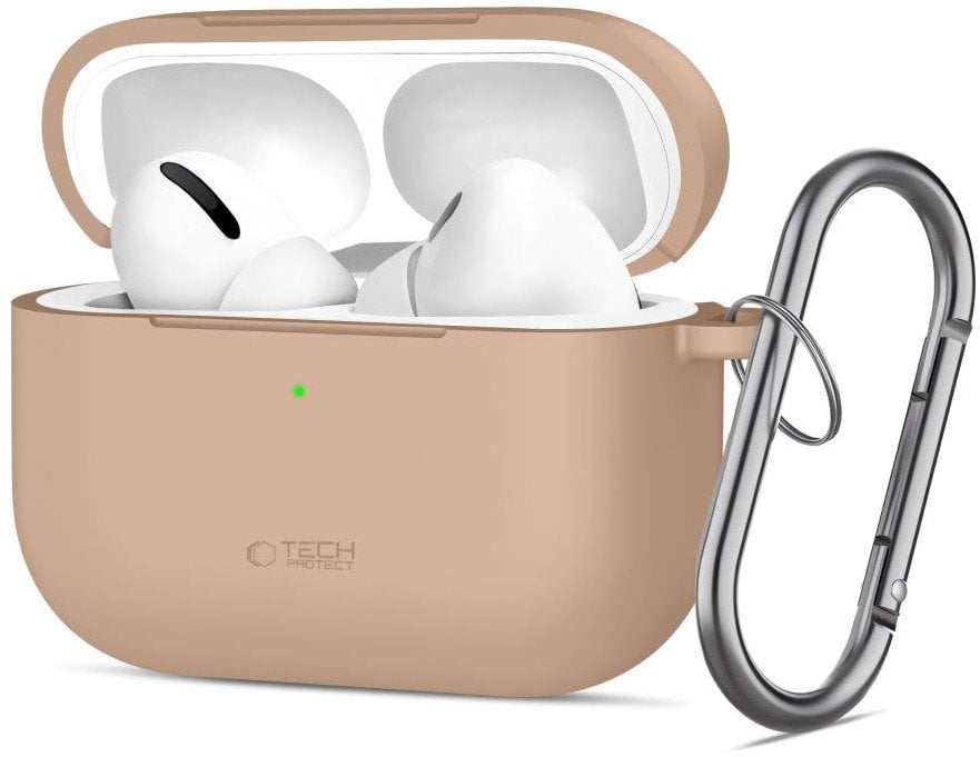 Etui Tech-Protect Silicone Hook do Apple AirPods Pro 3 Caffe Latte