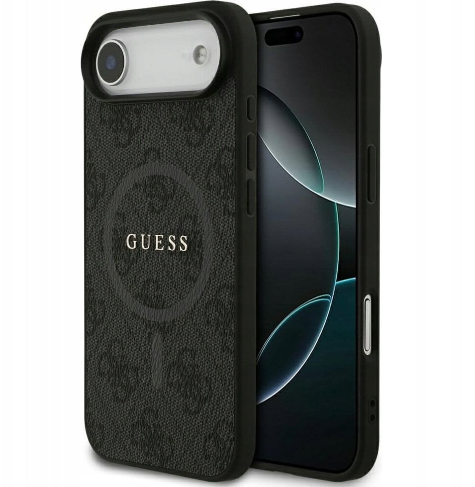 GUESS futerał do IPHONE 17 Air kompatybilny z MagSafe GUHMP17MG4GFRK (PU 4G Ring Classic Logo) czarny