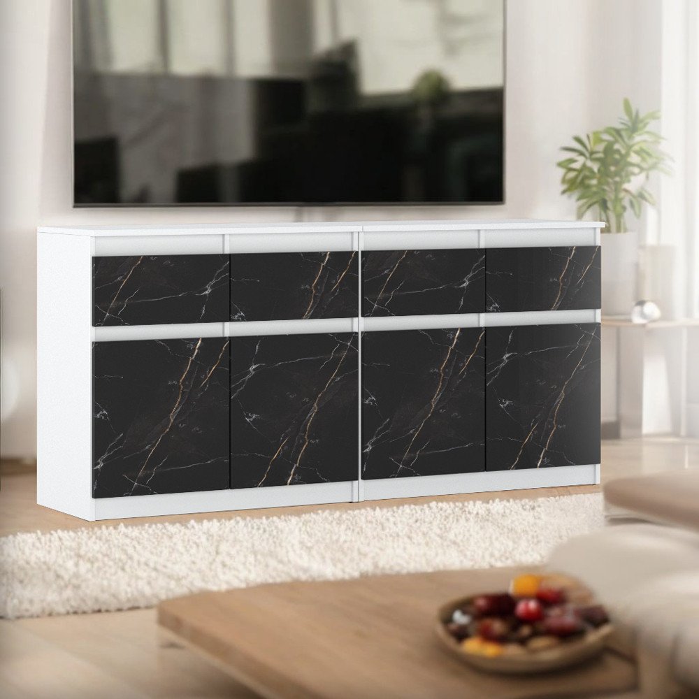 Komoda Nowoczesna Duża Szafka Do Salonu 160cm Biała San Sebastian Sypialnia