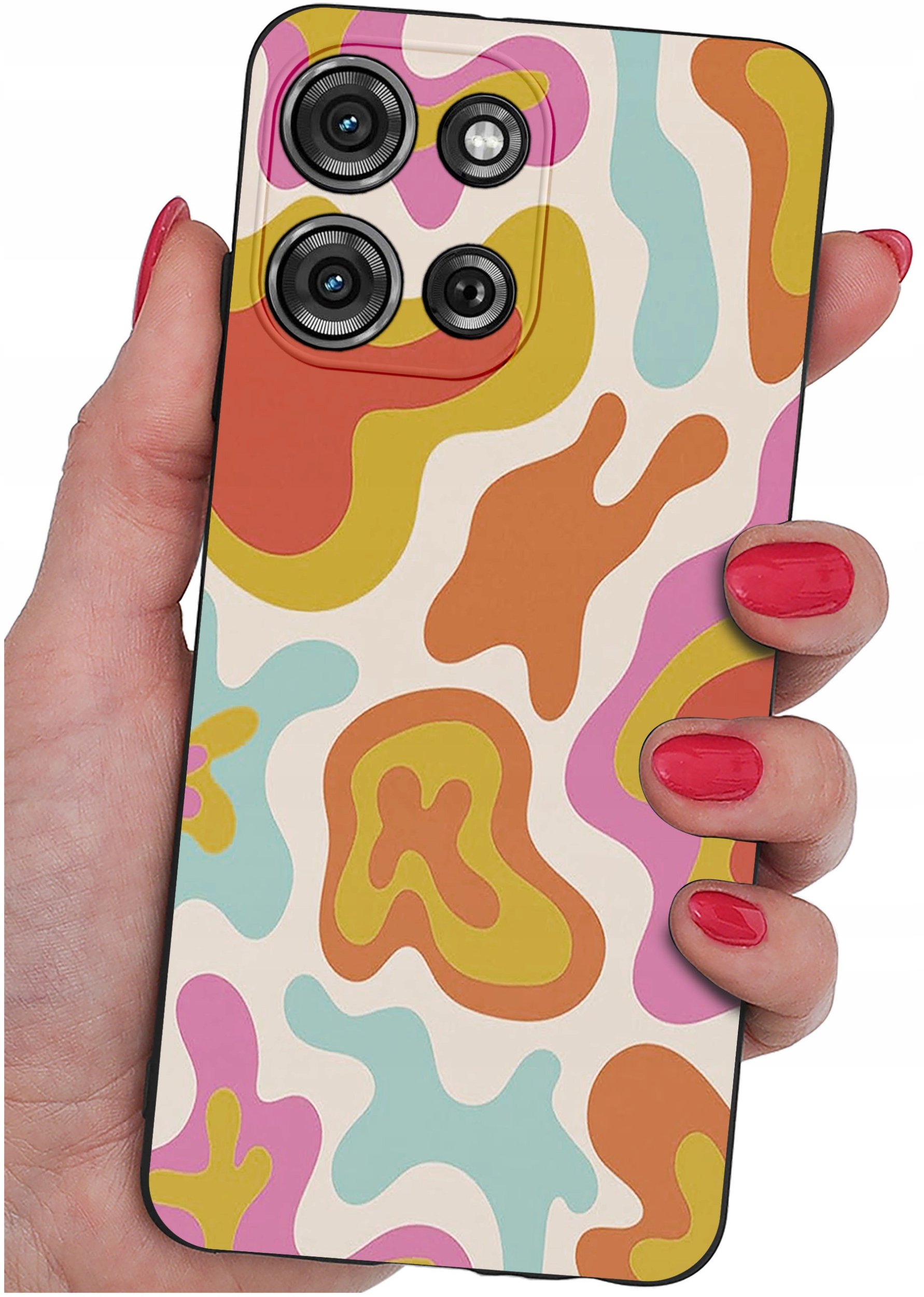 Etui do Motorola G75 5G | WZORY | SILIKONOWE MATT SZKŁO 9H