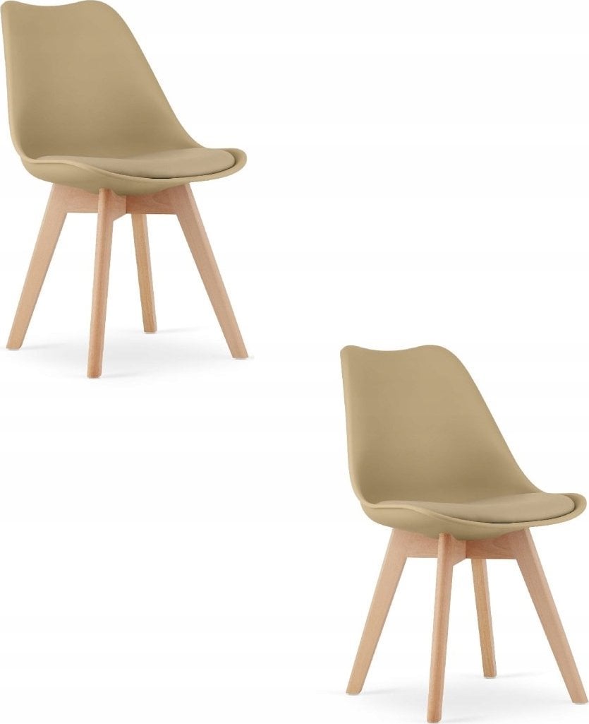 Leobert Krzesło MARK - ciemny beż / naturalne nogi x 2