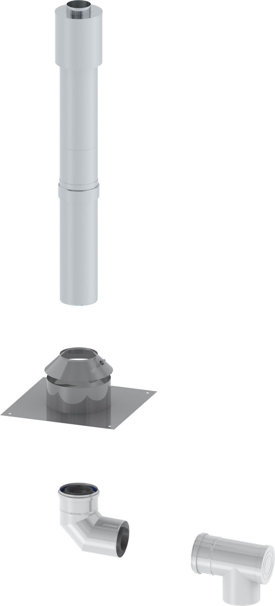 Concept Zestaw pionowy przez dach płaski 80/125 (F998)