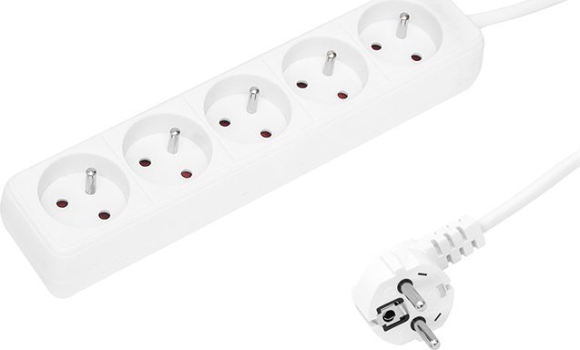 Blow 98-717# Przedłużacz sieciowy pr-570p 5-gniazd z uziemieniem 1,5m biały 3x1,5mm