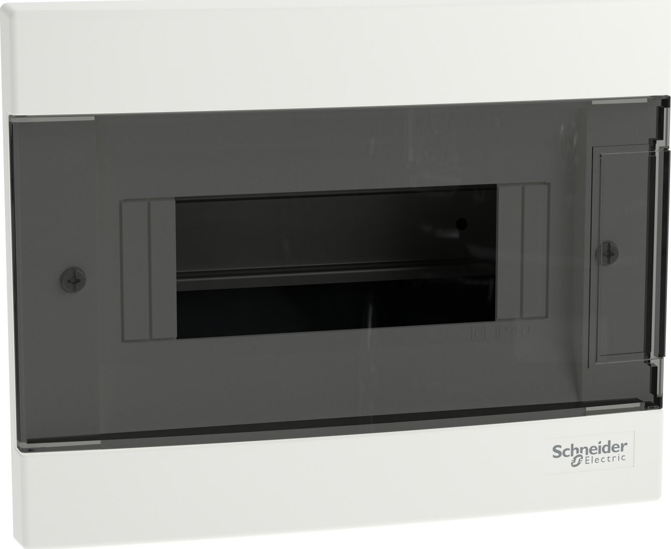 SCHNEIDERE Rozdzielnica podtynkowa Schneider 1x8 IP40 IK07 Easy9 EU EZ9EU-1-8-PT-T EZ9EUA108 biała drzwi transparentne