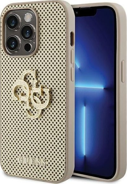 Guess GUHCP15LPSP4LGD iPhone 15 Pro 6.1" złoty/gold hardcase Perforated 4G Glitter