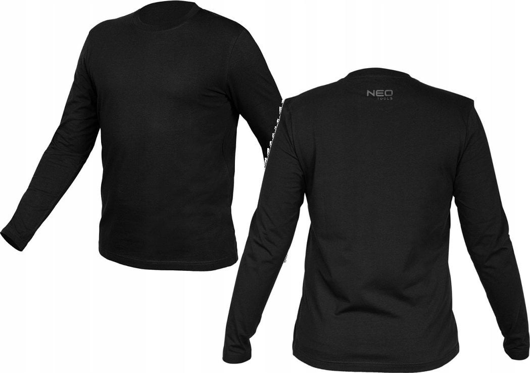 Koszulka z długim rękawem, czarna, rozmiar XXL