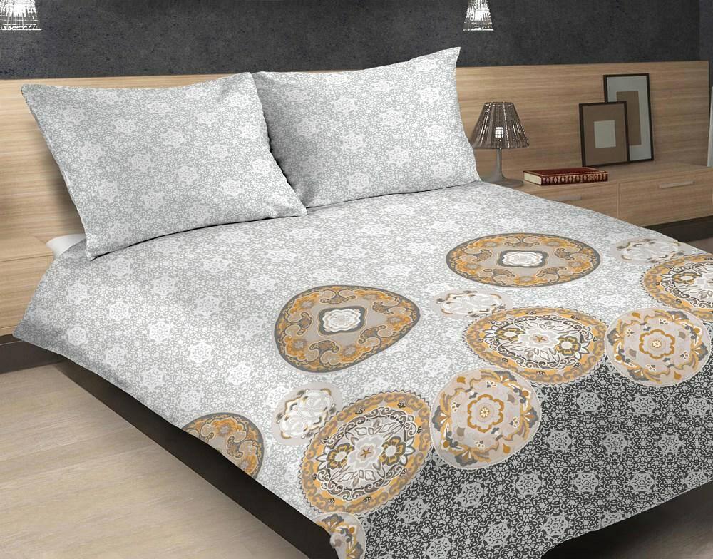 Matex Pościel satyna Exclusive 160x200 Mandala biała beżowa Matex