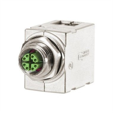 METZ CONNECT Przejściówki panelowe M12, kodowane X, do RJ45 - kątowe