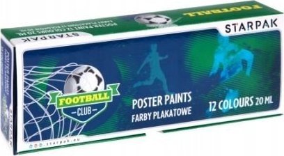 Starpak Farby plakatowe 12 kolorów do malowania Football
