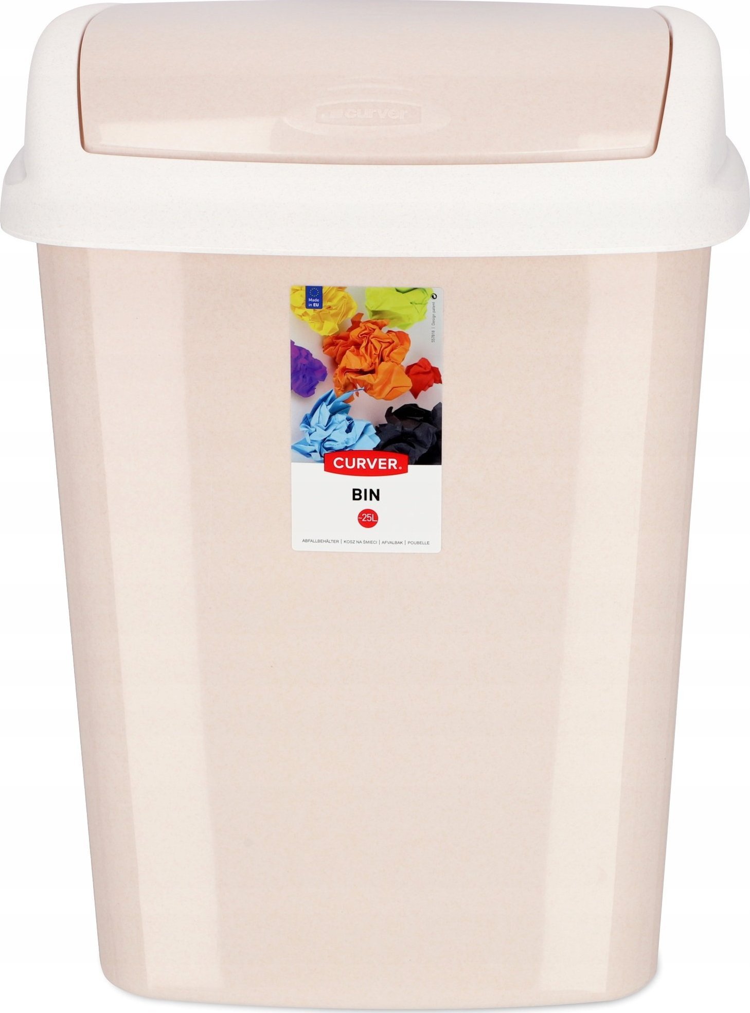 Kosz na śmieci Kadax uchylny beżowy