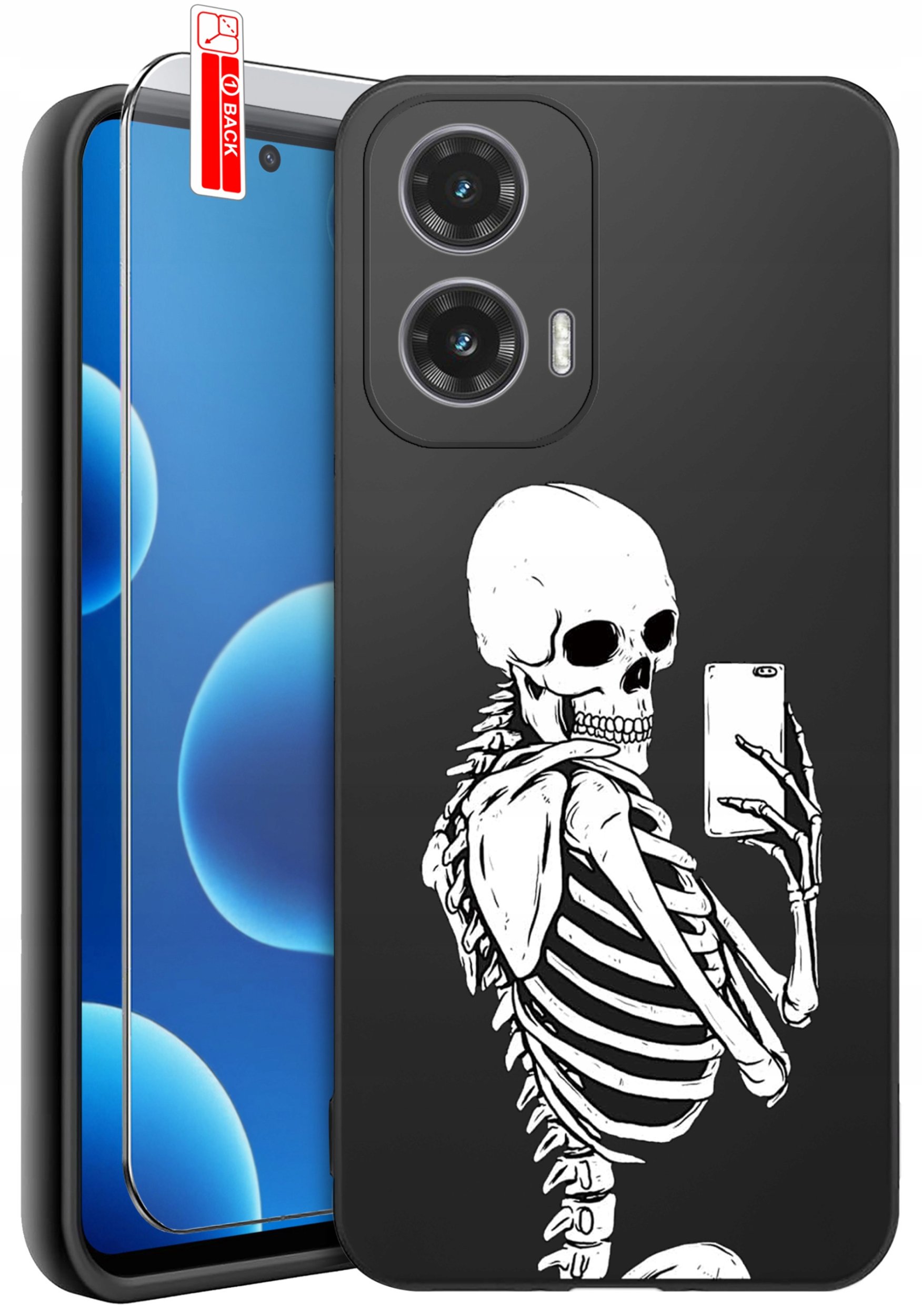 ETUI do Motorola Moto G45 5G | WZORY | SILIKONOWE MATT CASE + SZKŁO 9H