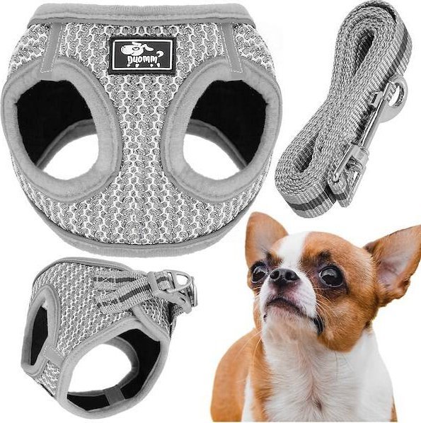 Springos Komplet szelki bezuciskowe dla psa, kota L 14-20 kg + smycz 150 cm szara UNIWERSALNY