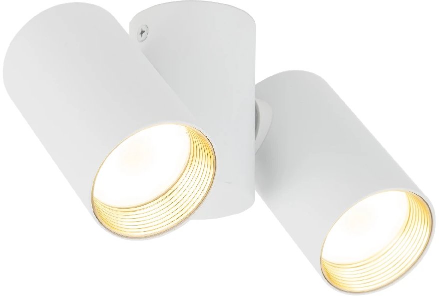 Natynkowa lampa kierunkowa Amis 10975 tubki metalowe białe złote