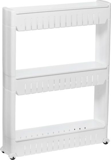 Springos Szafka łazienkowa mobilna regał na kółkach 3 poziomy biały UNIWERSALNY