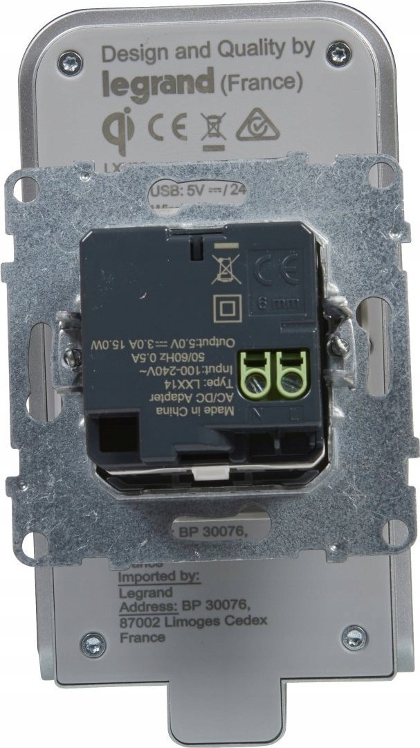 Legrand SUNO Ładowarka indukcyjna + USB Typ A biały 721134