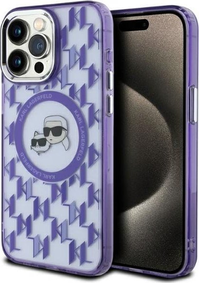 Karl Lagerfeld Karl Lagerfeld KLHMP15LHMCKMHU iPhone 15 Pro 6.1" fioletowy/purple IML Monogram Karl&Choupette Head MagSafe