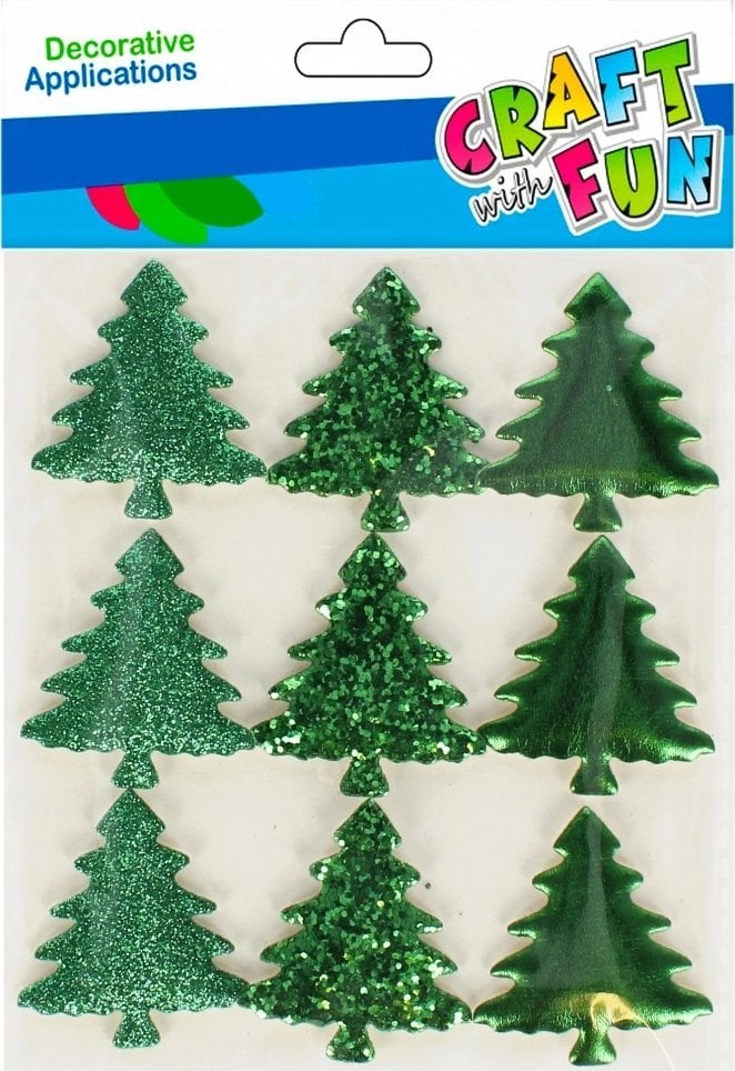Craft with Fun OZDOBA BN NAKLEJKI CHOINKA ZIEL 9SZT CF 12/288