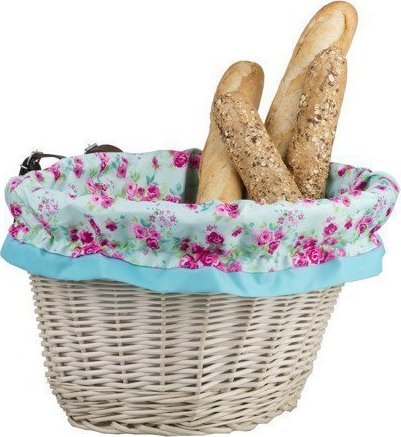 WickerPL AKCESORIA ROWEROWE KOSZ NA ROWER Z PASKAMI SKÓRZANYMI I OBSZYCIEM 35X30 H23 CM