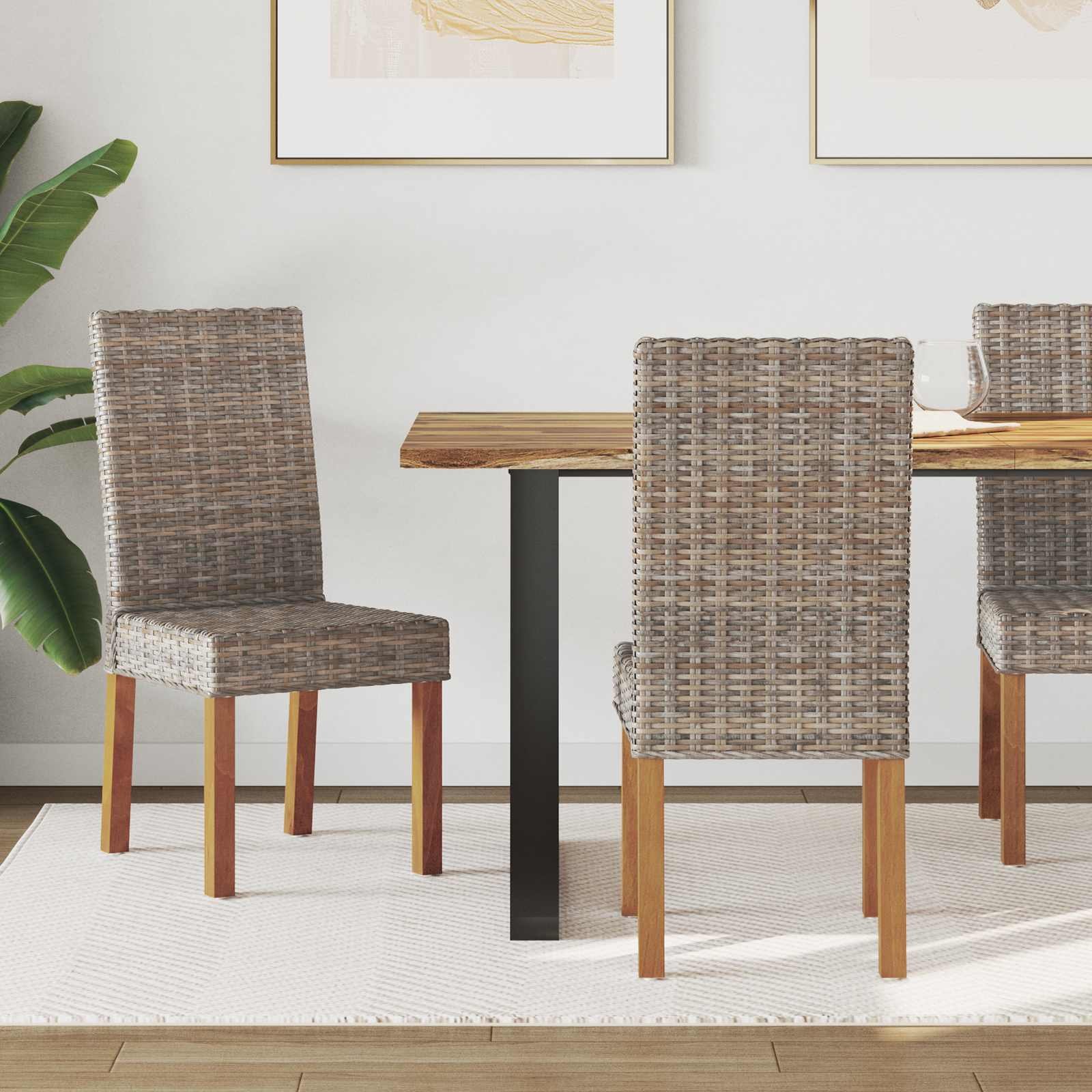 vidaXL Krzesło stołowe 2 pcs Kubu szary 45 x 54 x 93 cm