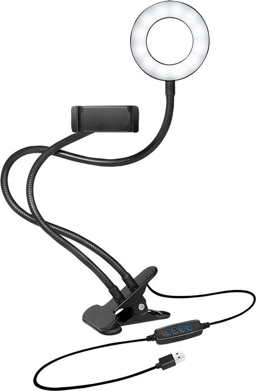 Lampa pierścieniowa LogiLink LogiLink Smartphone-Ringlicht-Klemmhalterung, DM 8.5cm