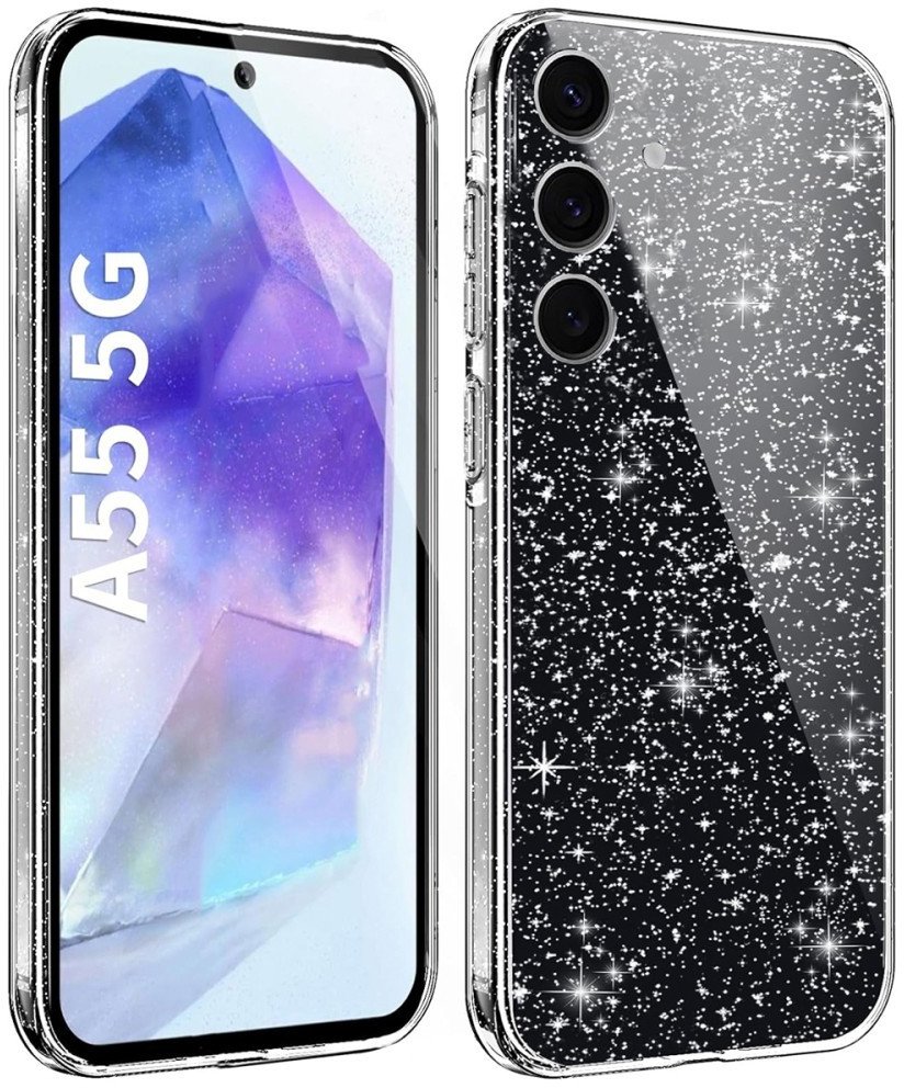 Etui Supero Glitter brokatowe do Samsung Galaxy A55 brokat, przezroczyste